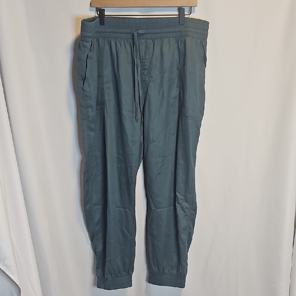 A New Day Women XXL Teal Green Lyocell Cotton Drawstring Jogger Pants VN1055164